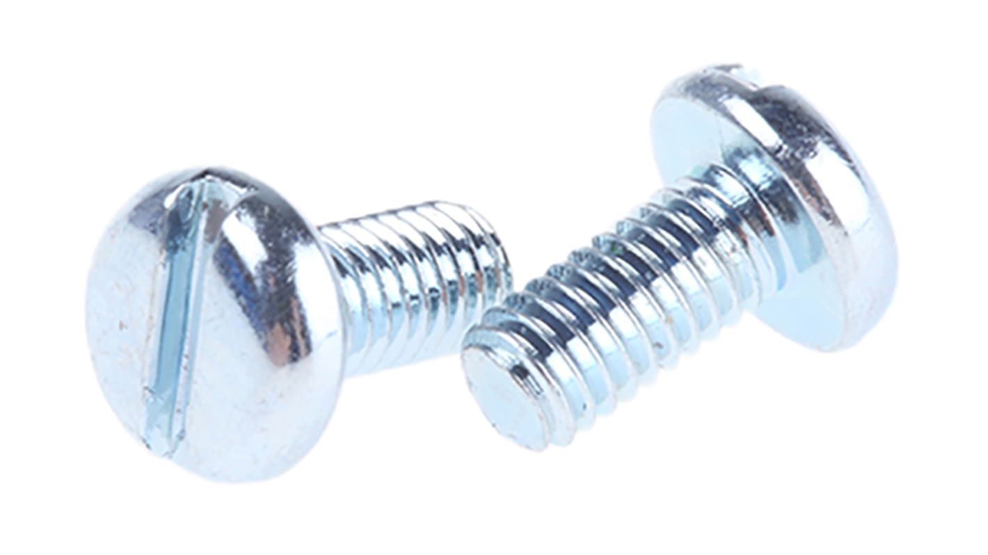 RS PRO Slot Pan Steel Machine Screws DIN 85, M3x6mm