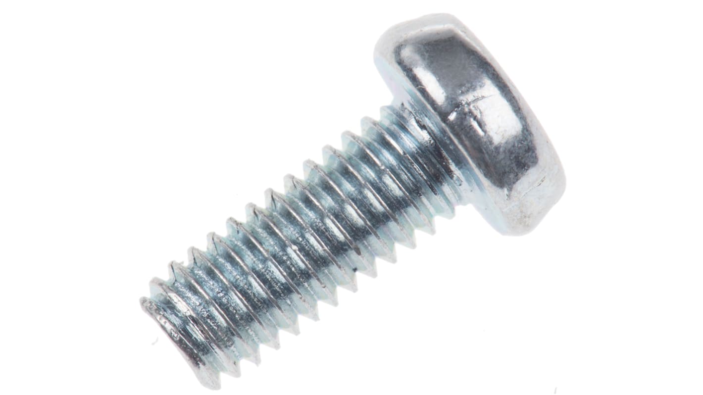 RS PRO Slot Pan Steel Machine Screws DIN 85, M4x10mm