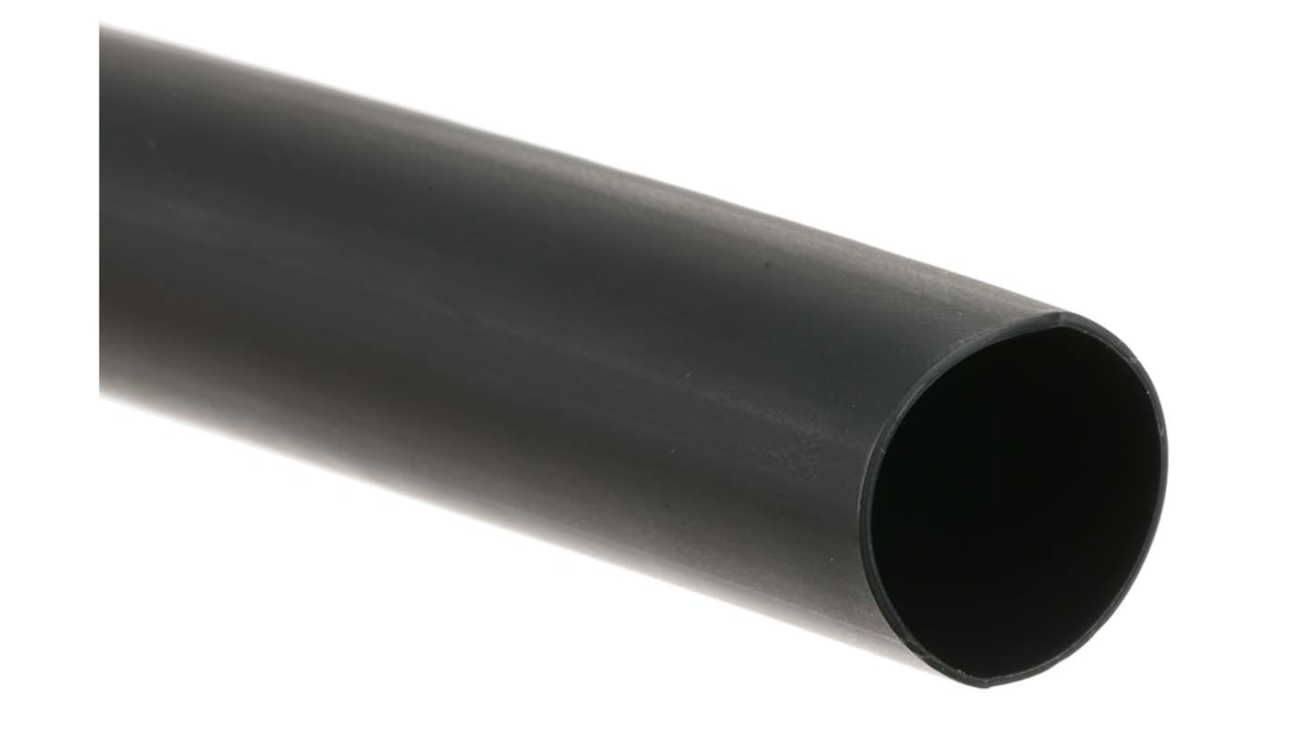 Tubo termorretráctil RS PRO de Poliolefina Negro, contracción 3:1, Ø 19.1mm, long. 1.2m, forrado con adhesivo