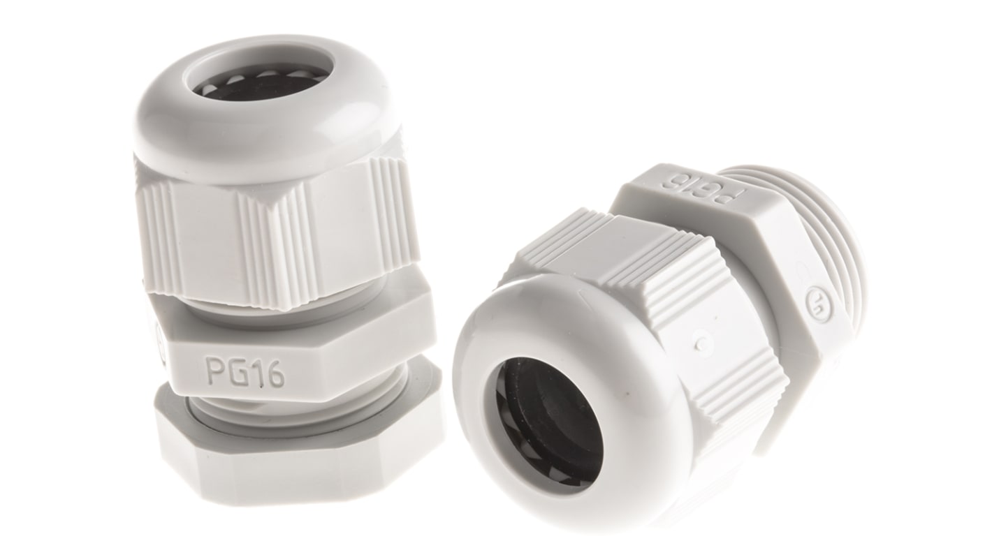 SIB SIB-TEC Series Grey PA 6 Cable Gland, PG16 Thread, 7mm Min, 14mm Max, IP68