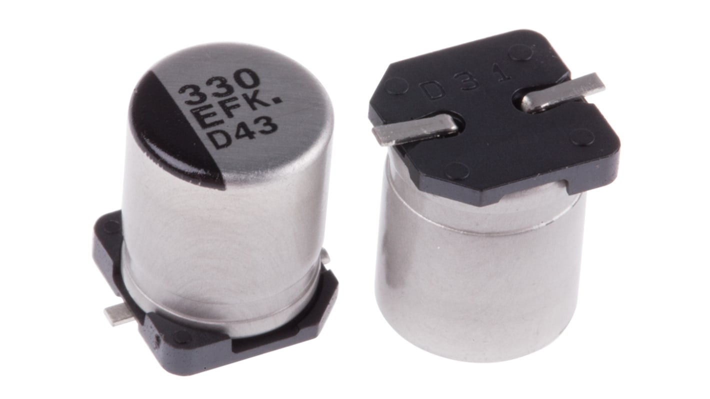 Panasonic 330μF Aluminium Electrolytic Capacitor 25V dc, Surface Mount - EEEFK1E331AP