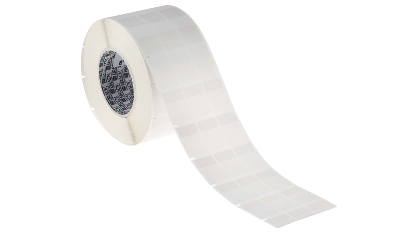 Brady B-427 Self-laminating Vinyl on White/Transparent Cable Labels, 36.5mm Label Length, 25.4mm Label Width