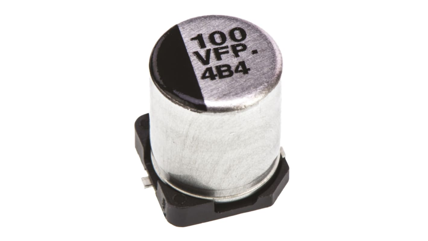 Panasonic 100μF Aluminium Electrolytic Capacitor 35V dc, Surface Mount - EEEFPV101XAP