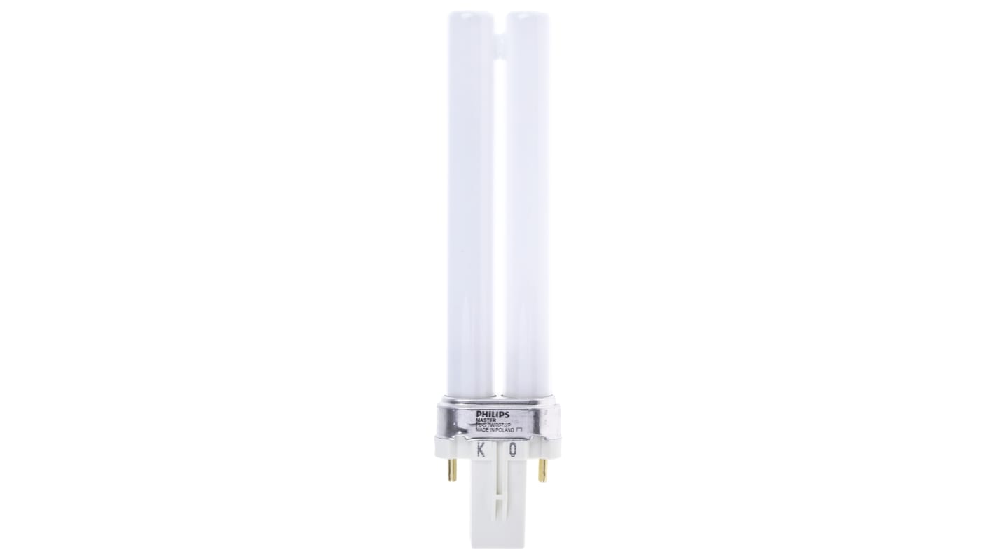 Philips Lighting G23 Twin Tube Shape CFL Bulb, 7 W, 2700K, Warm White Colour Tone