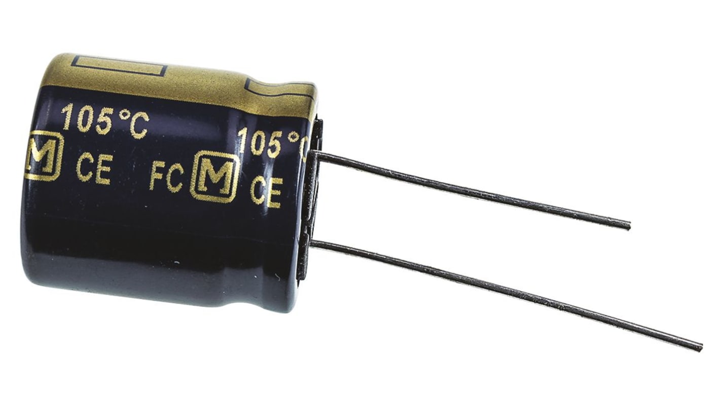 Panasonic 680μF Aluminium Electrolytic Capacitor 63V dc, Radial, Through Hole - EEUFC1J681S