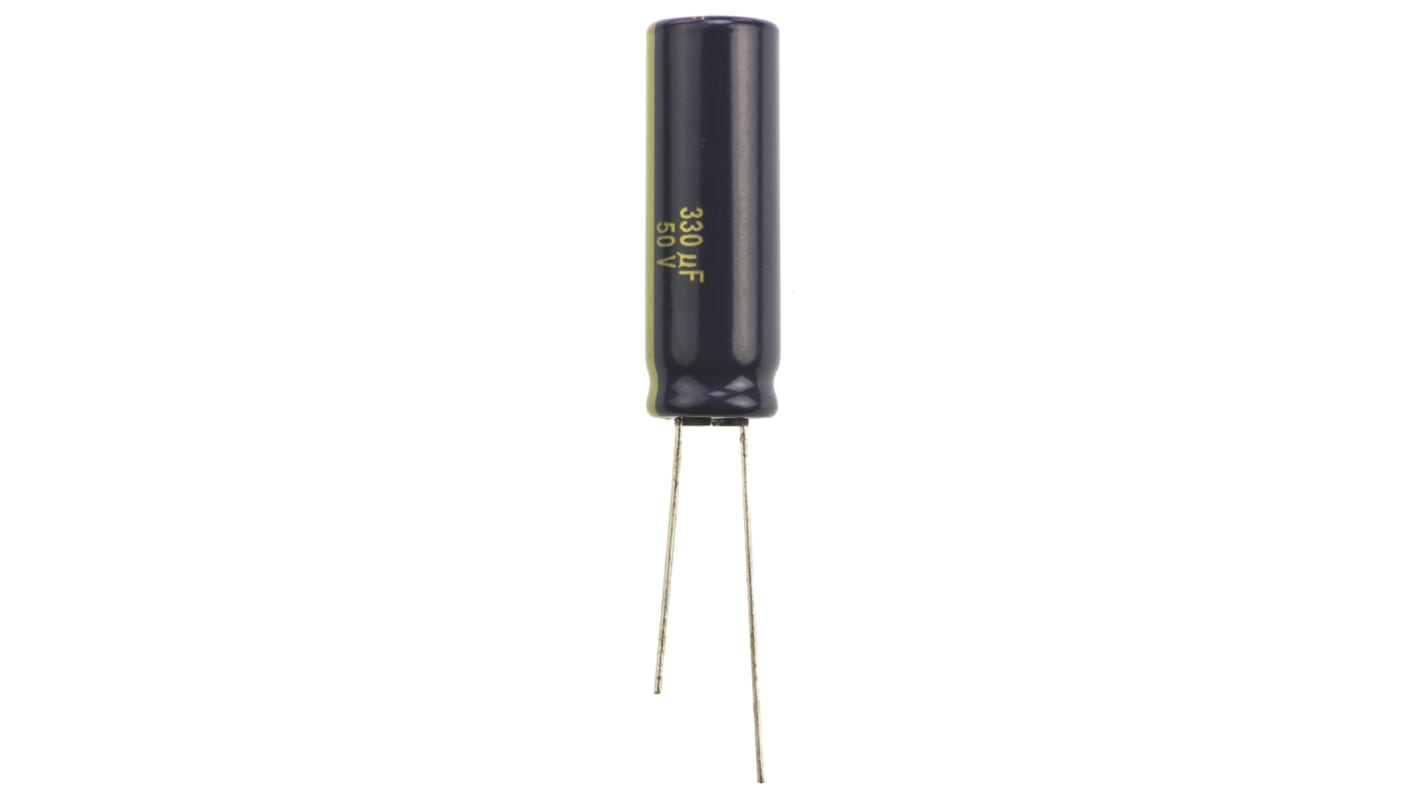 Panasonic 330μF Aluminium Electrolytic Capacitor 50V dc, Radial, Through Hole - EEUFC1H331L