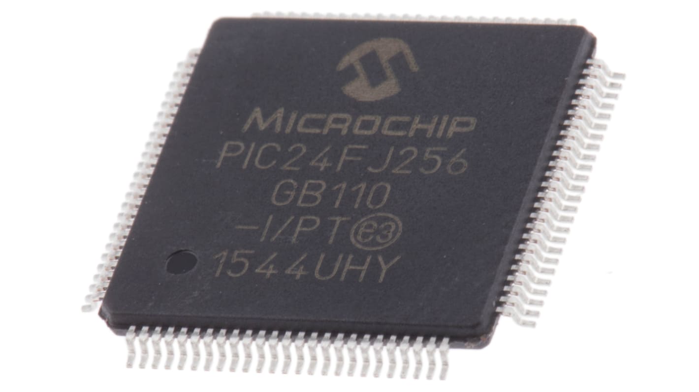 Microchip Mikrocontroller PIC24FJ PIC 16bit SMD 256 KB TQFP 100-Pin 32MHz 16 KB RAM USB