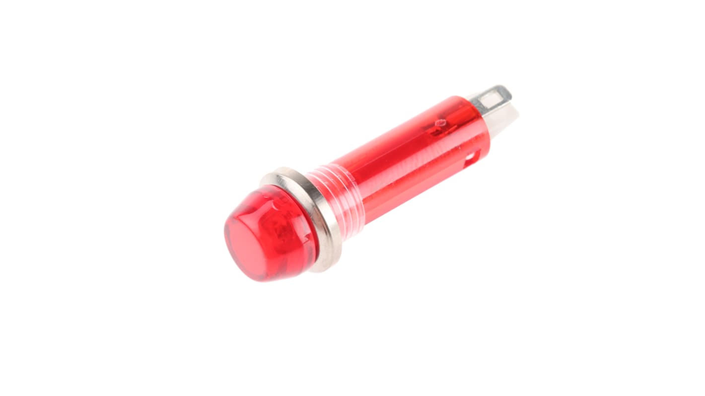 CAMDENBOSS Red Panel Mount Indicator, 125V, 8mm Mounting Hole Size, Solder Tab Termination