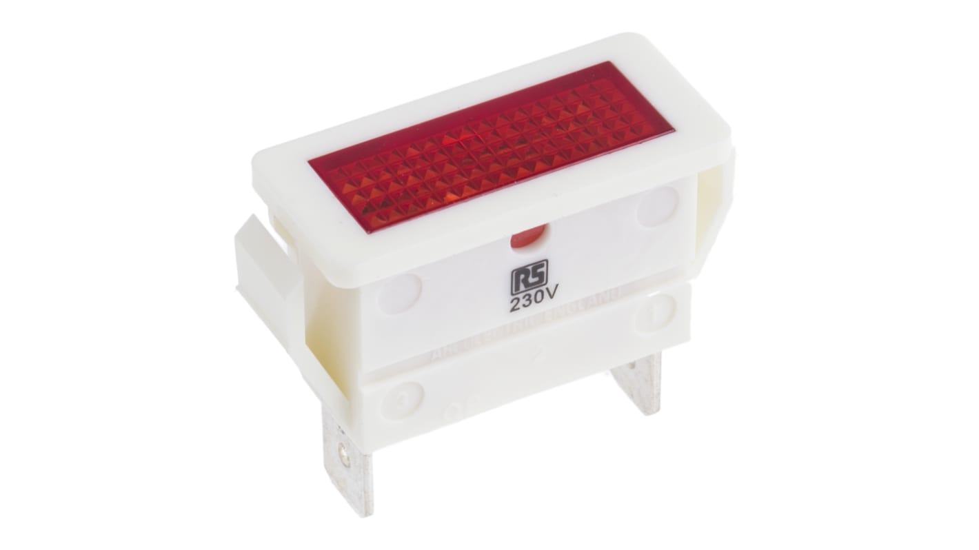 Indicatore da pannello Arcolectric (Bulgin) Ltd Rosso Neon, 230V, Sporgente, foro da 28.2 x 11.5mm