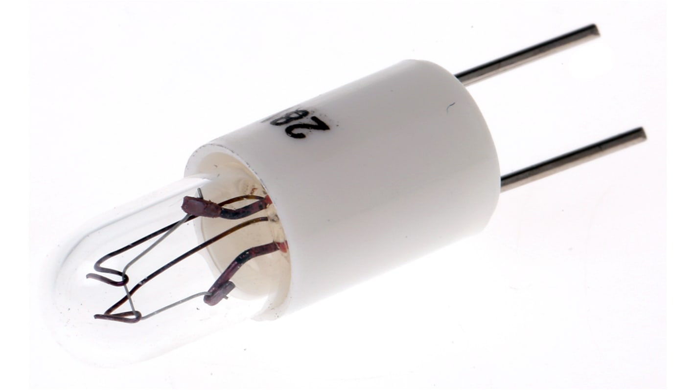RS PRO Bi-Pin Indicator Light, Clear, 28 V, 40 mA, 20000h