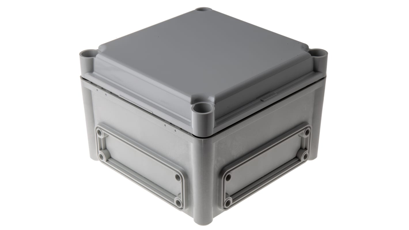 Caja Fibox de Policarbonato Gris, 190 x 190 x 130mm, IP67