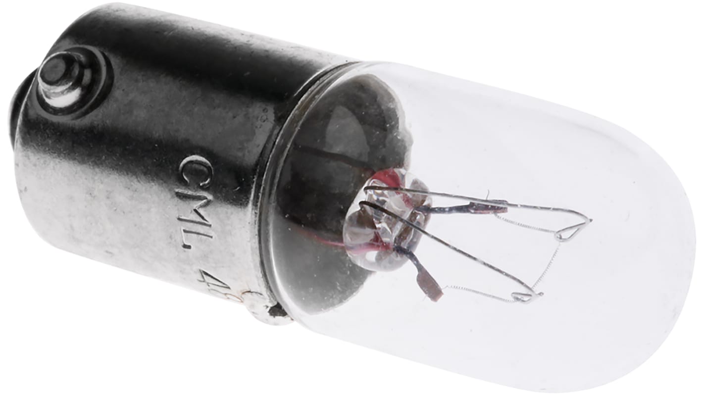W1166 CML Innovative Technologies BA9s Indicator Light, Clear, 48 V, 20 mA, 5000h RS