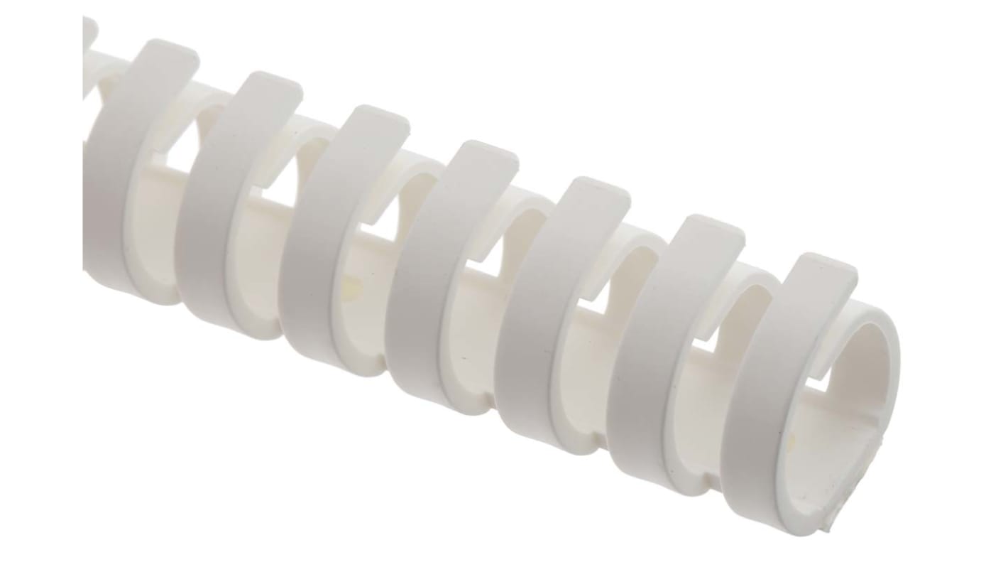 Goulotte RS PRO, 20 mm x 20mm x 0.5m Flexible, en Polypropylène Blanc