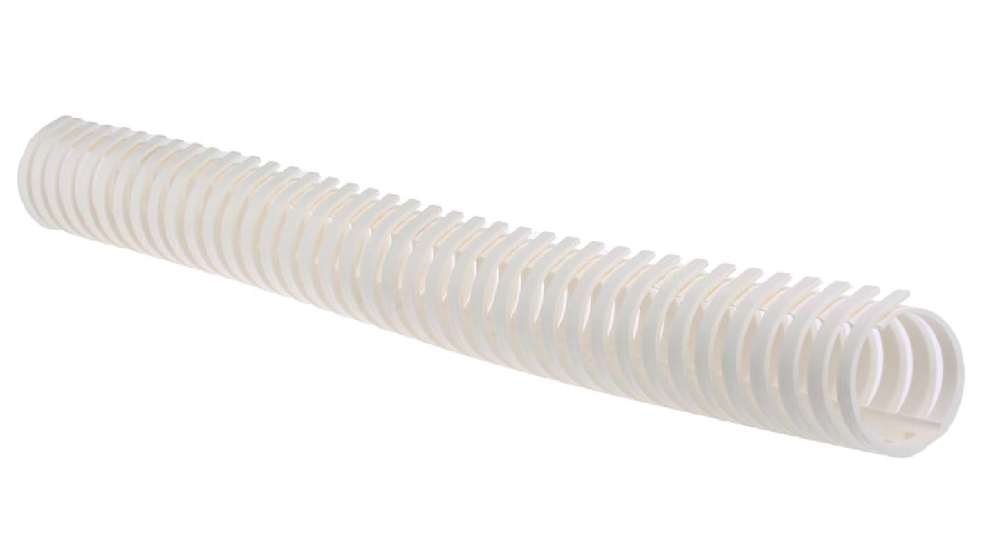 Goulotte RS PRO, 40 mm x 40mm x 0.5m Flexible, en Polypropylène Blanc