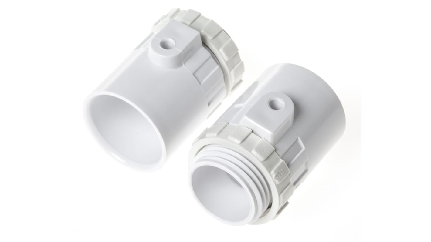 Racor para conducto Schneider Electric, Adaptador de uPVC Blanco, tamaño nom. 20mm