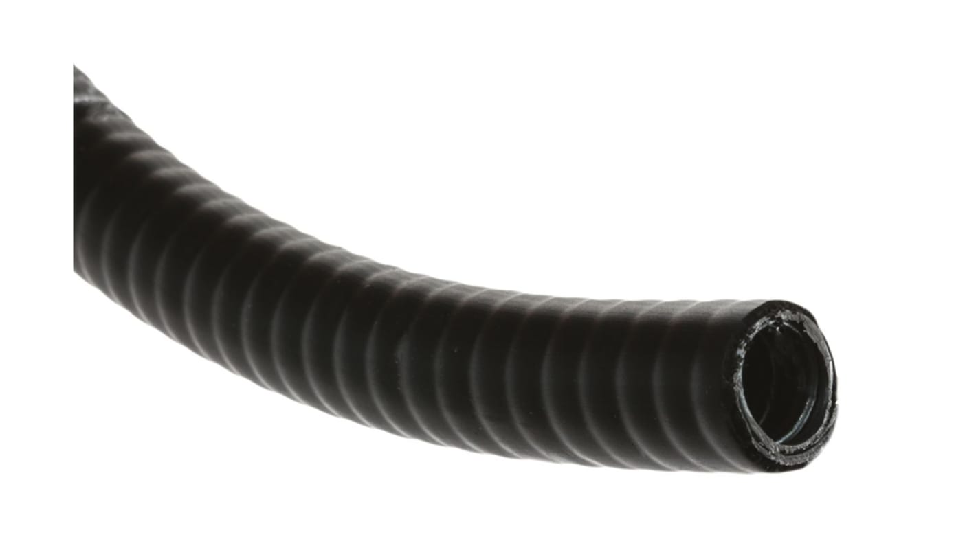 Kábelvezető, Rugalmas Galvanizált acél, Fekete 10mm, IP54, IP65, hossz:10m M10