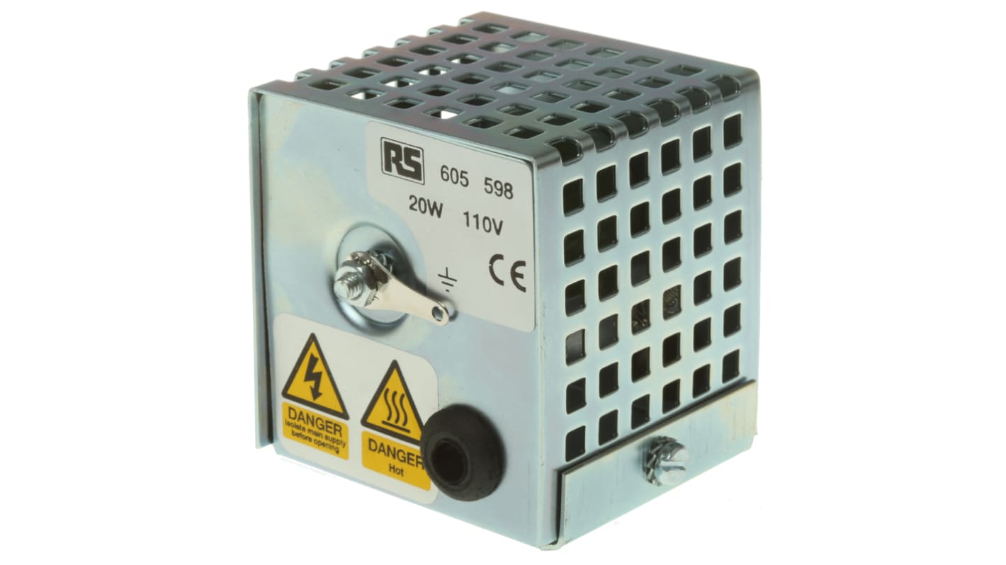 Riscaldatore RS PRO 70mm x 65mm x 67mm, 110V ca, 20W, 45°C