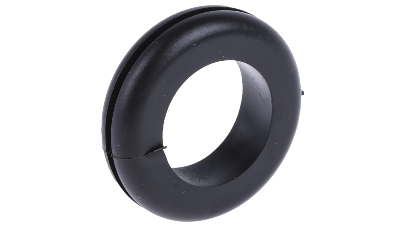 RS PRO Black PVC 25mm Cable Grommet for Maximum of 18.5mm Cable Dia.