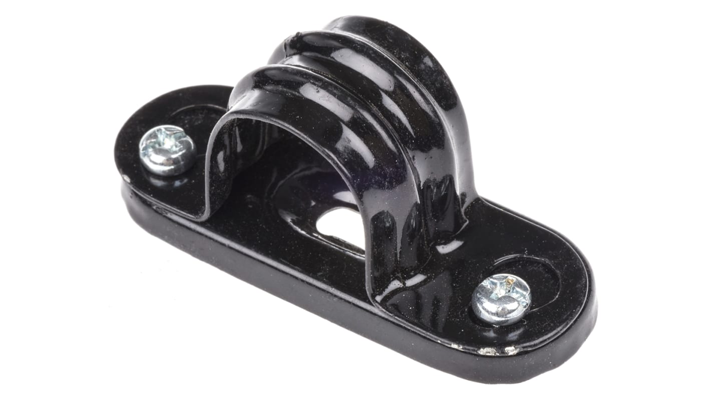 RS PRO Black Steel Saddle Clamp, 20mm Max. Bundle