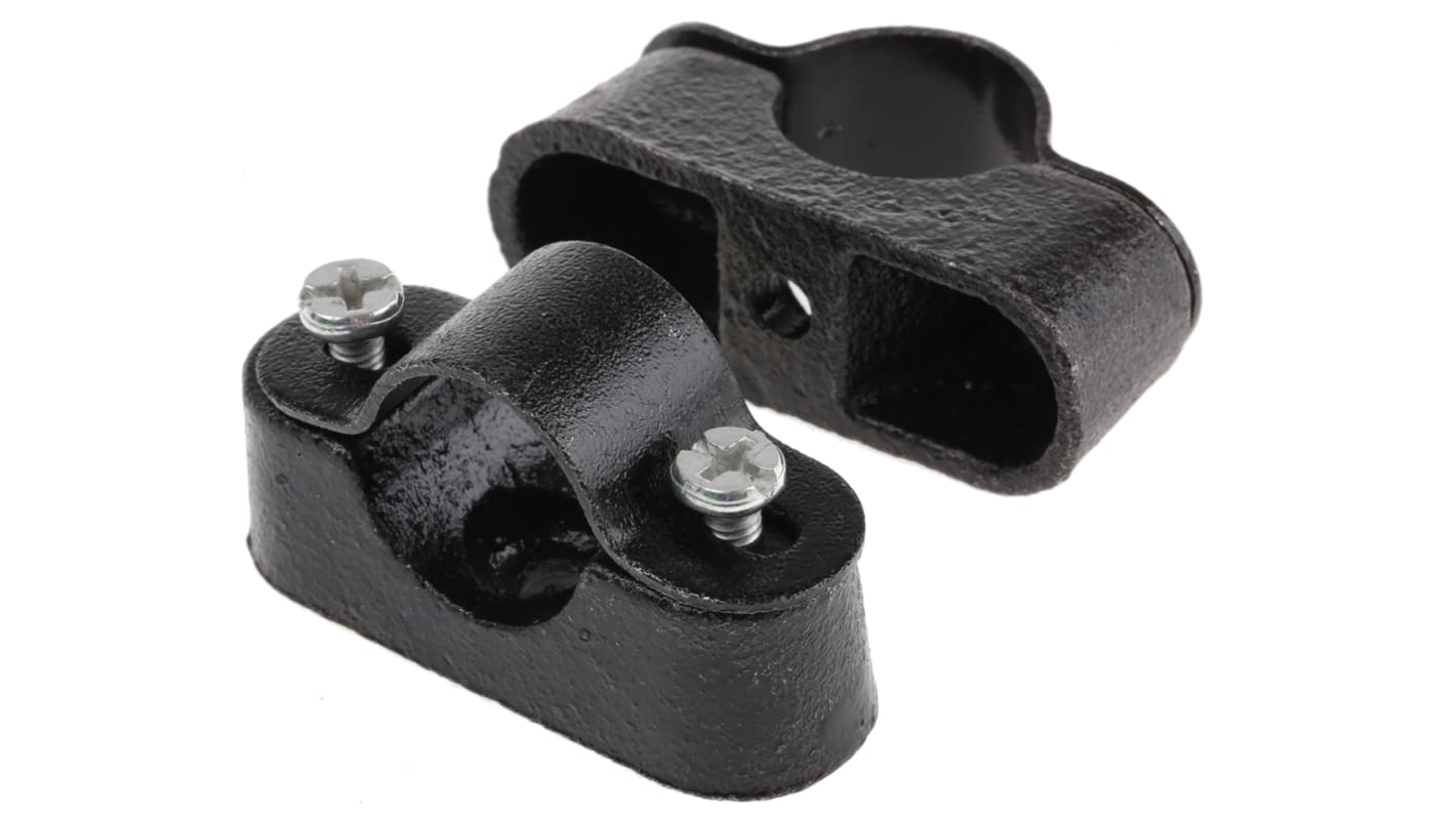 RS PRO Black Steel Saddle Clamp, 20mm Max. Bundle