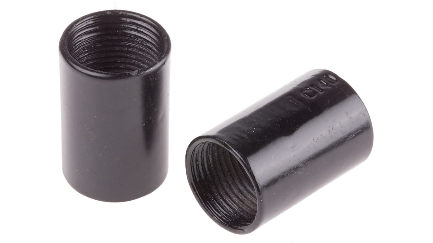 Racor para conducto RS PRO, Acoplador de Acero Negro, tamaño nom. 20mm