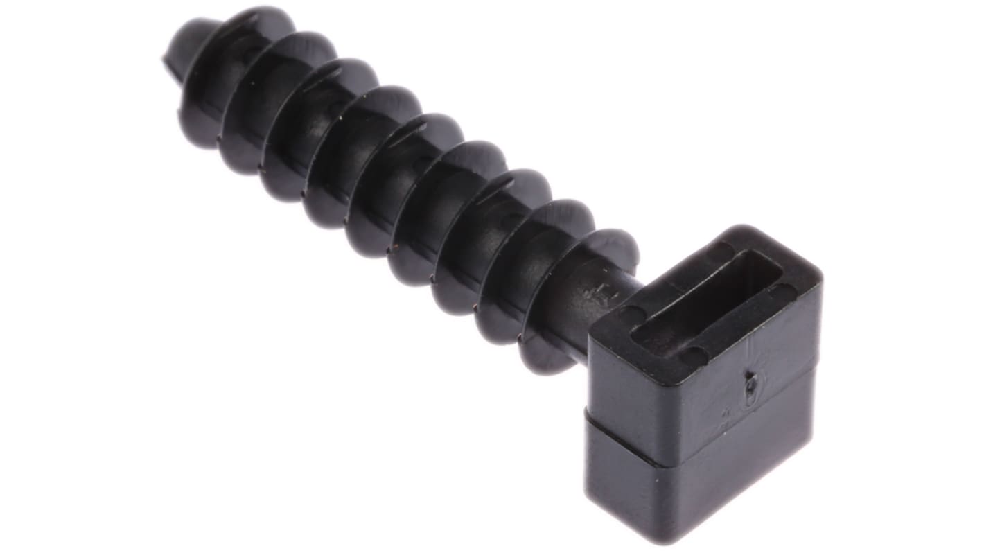 HellermannTyton Self Adhesive Black Cable Tie Mount 12 mm x 44mm, 9mm Max. Cable Tie Width