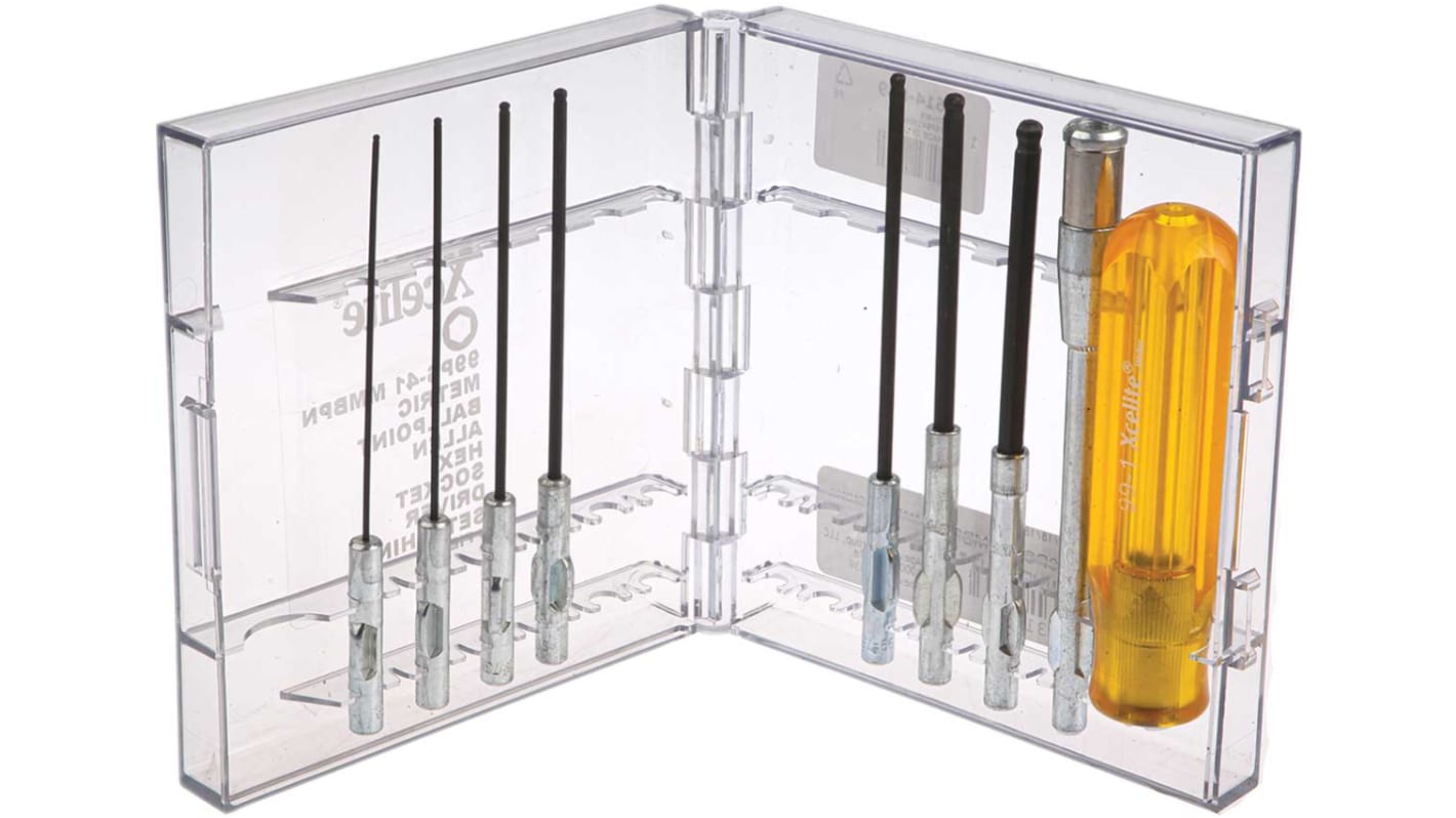 Juego de destornilladores estándar intercambiables Weller Xcelite de 9 piezas, tipo de punta Hexágono con Terminación