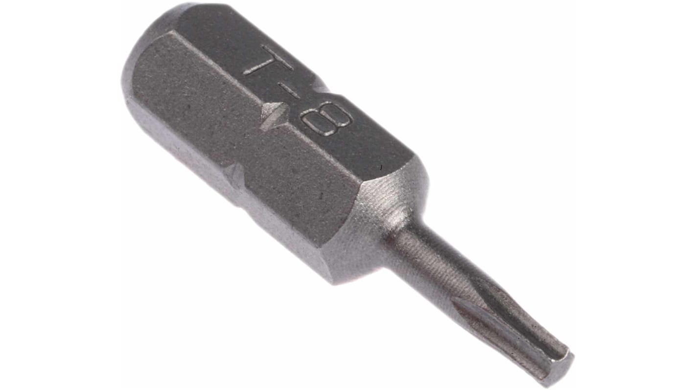 RS PRO T8 TORX® Schraubbit, Schraubeinsatz CrV-Stahl, 25 mm