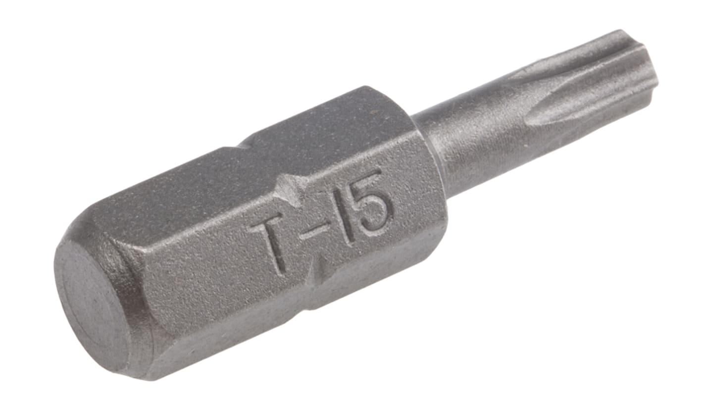 RS PRO Torx Screwdriver Bit, T15 Tip, 25 mm Overall RS