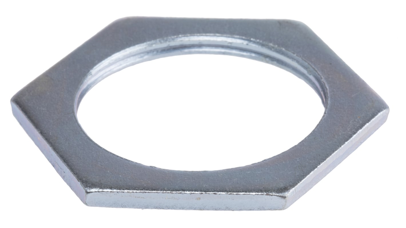 RS PRO Silver Steel Cable Gland Locknut, M32 Thread