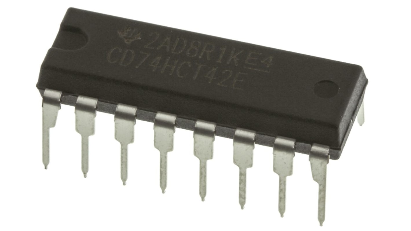 Texas Instruments CD74HCT42E, Decoder, 16-Pin PDIP