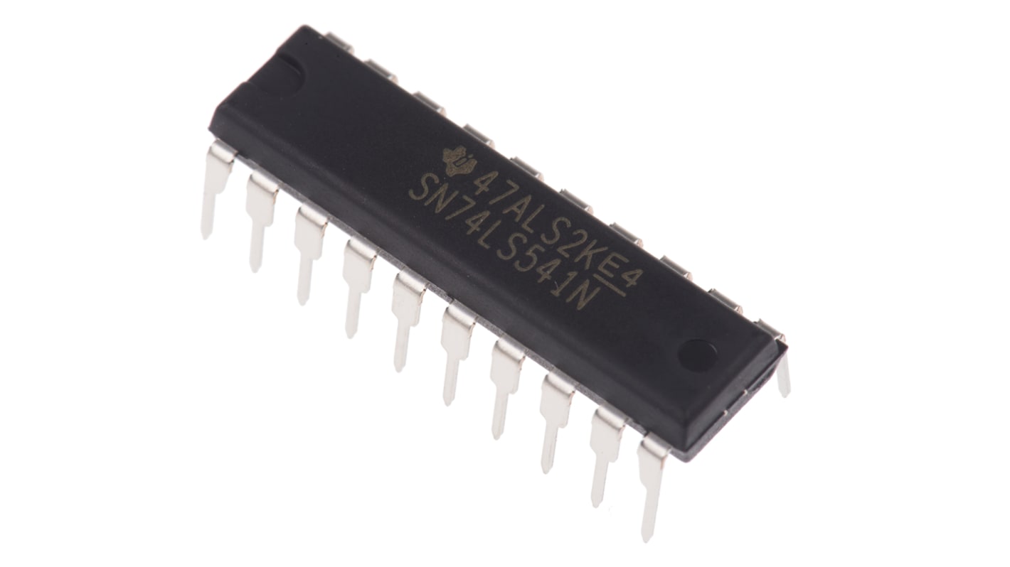 SN74LS541N, 8-Bit Puffer, vonali vezérlő, LS, 3 állapotú, Nem invertáló 20-tüskés, PDIP
