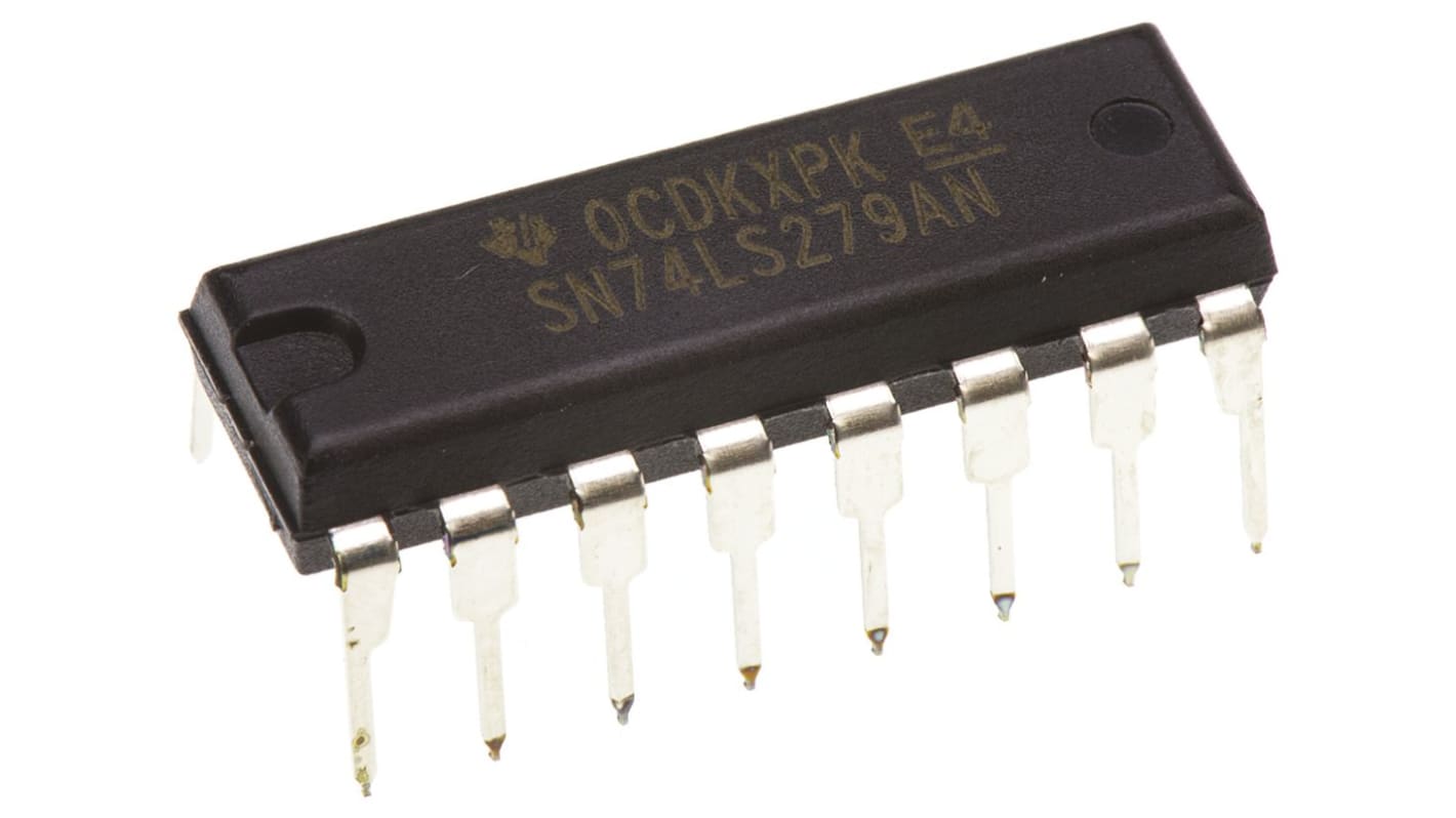 Texas Instruments SN74LS279AN 4bit-Bit Latch, Transparent SR Type, 16-Pin PDIP