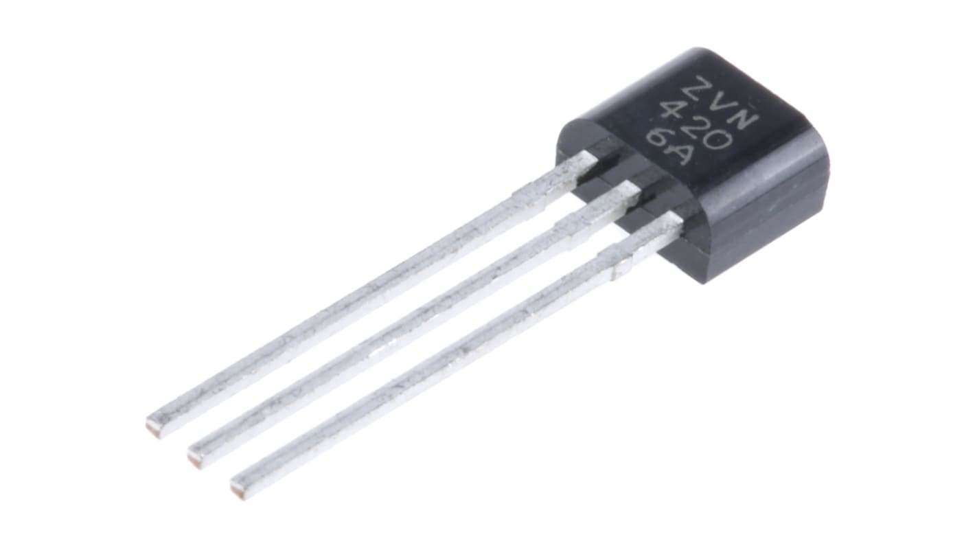 MOSFET DiodesZetex ZVN4206A, VDSS 60 V, ID 600 mA, Línea E de 3 pines, , config. Simple