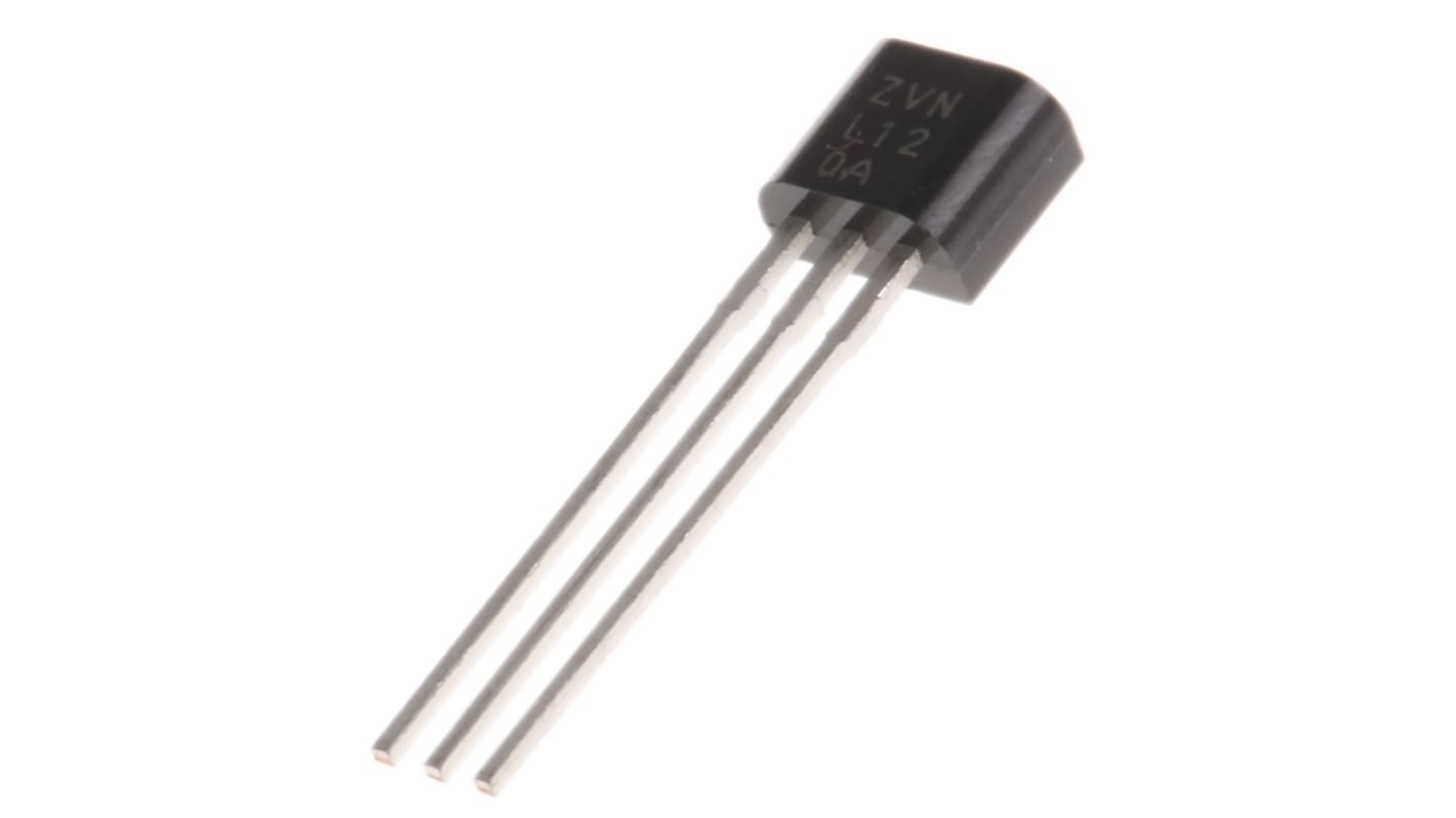 DiodesZetex Nチャンネル MOSFET200 V 180 mA スルーホール パッケージE-Line 3 ピン