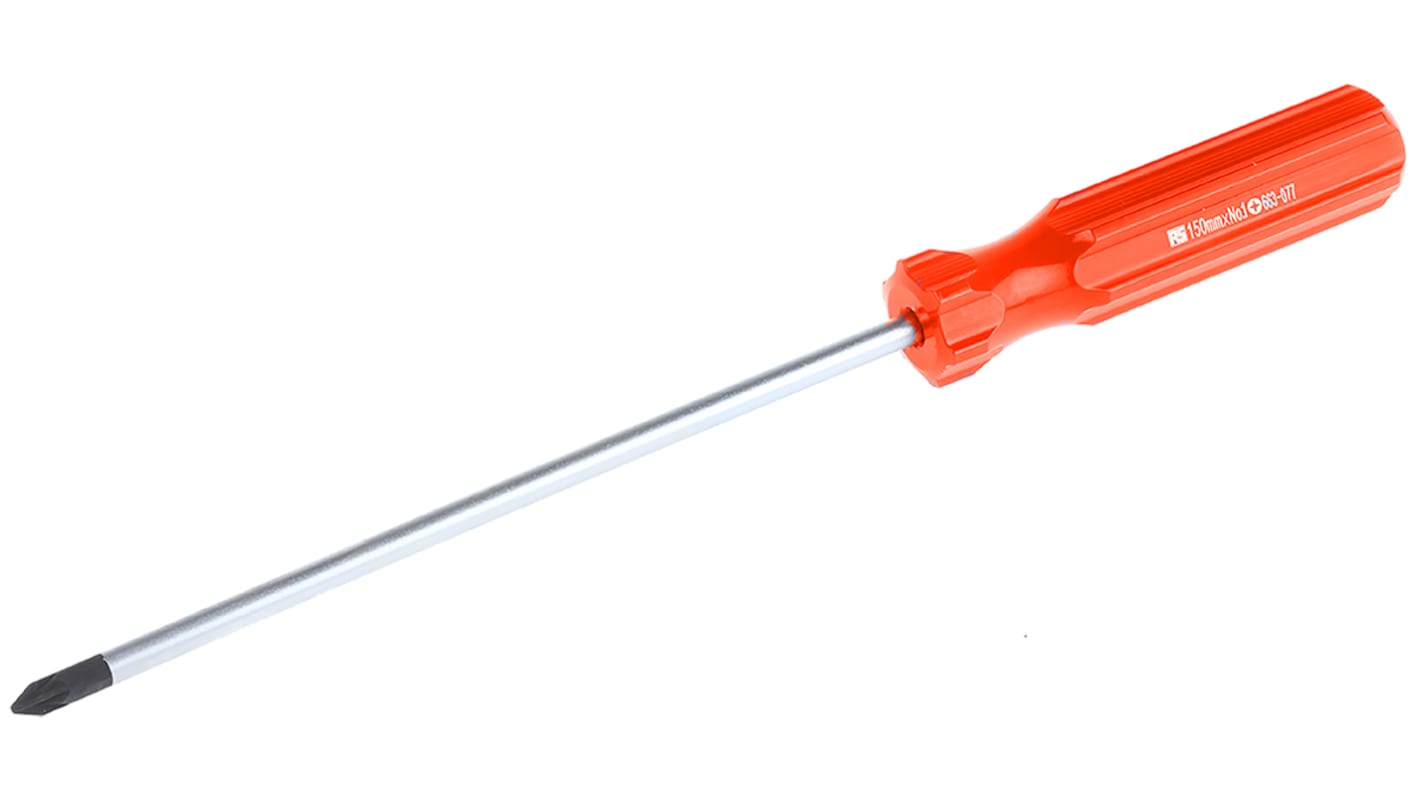 RS Pro 6 in Chrome Vanadium Steel Standard Screwdriver, Supadriv; Pozidriv PZ1 Tip, Cellulose Acetate