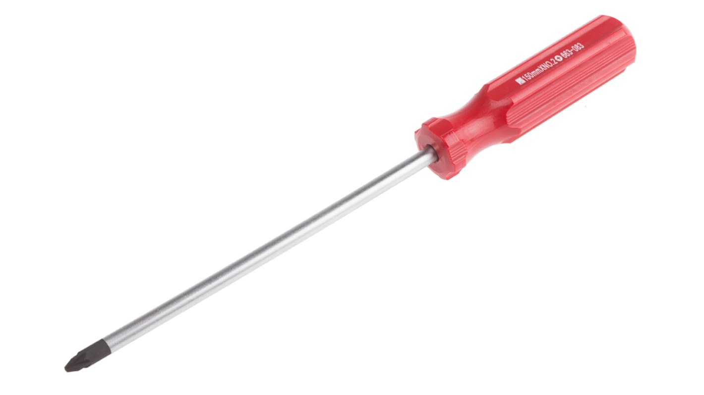 RS Pro 6 in Chrome Vanadium Steel Standard Screwdriver, Supadriv; Pozidriv PZ2 Tip, Cellulose Acetate