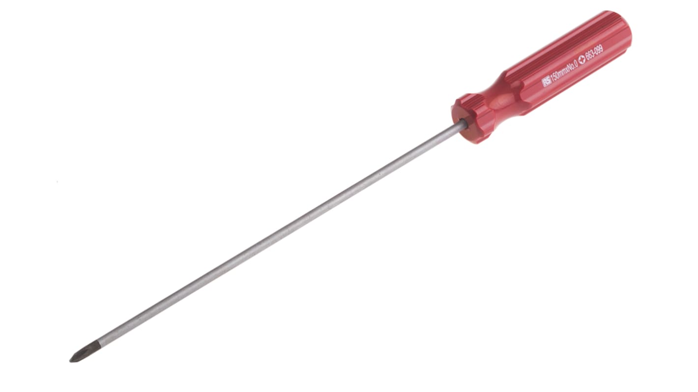 RS Pro 6 in Chrome Vanadium Steel Standard Screwdriver, Phillips; Crosspoint PH0 Tip, Cellulose Acetate