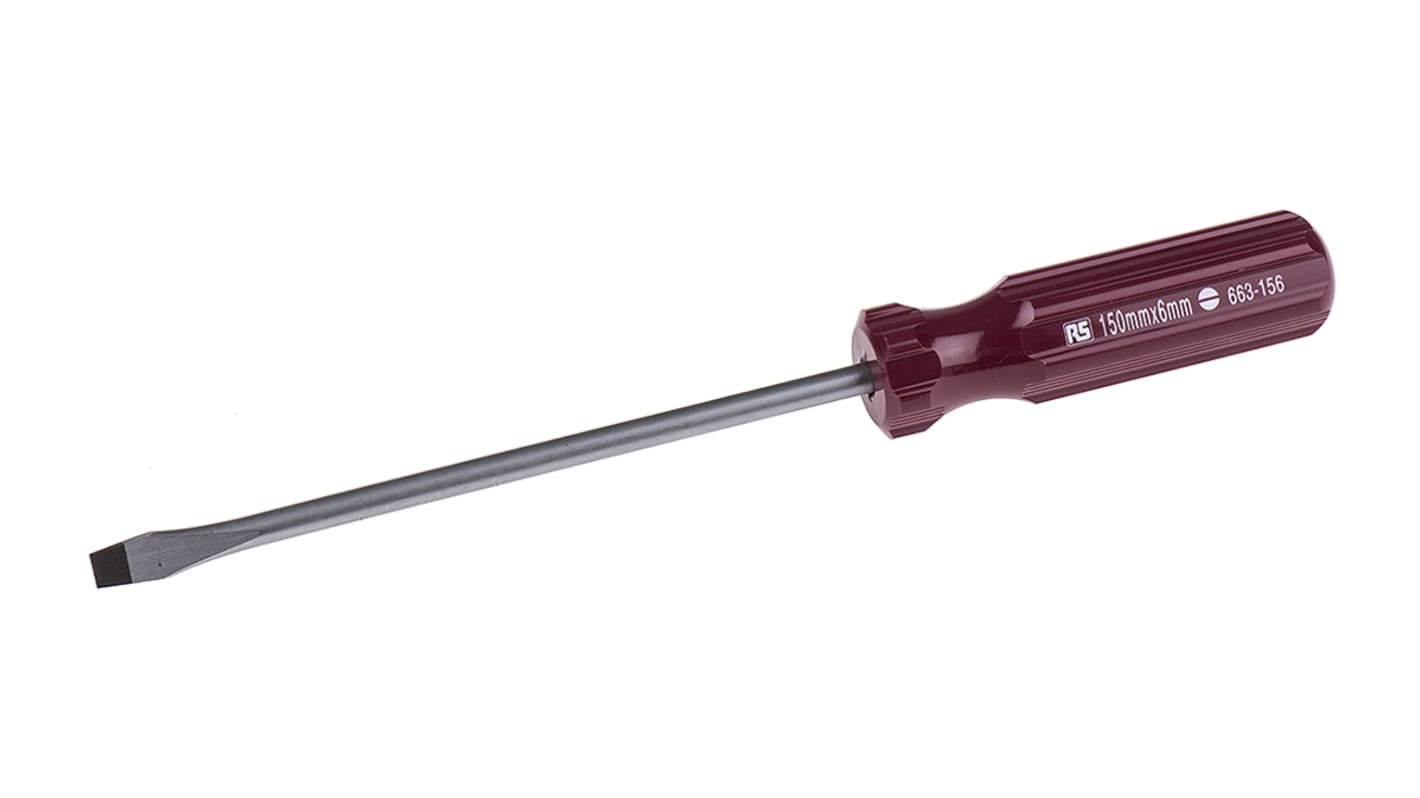 RS PRO Slotted Screwdriver, 1/4 in Tip, 152 mm Blade