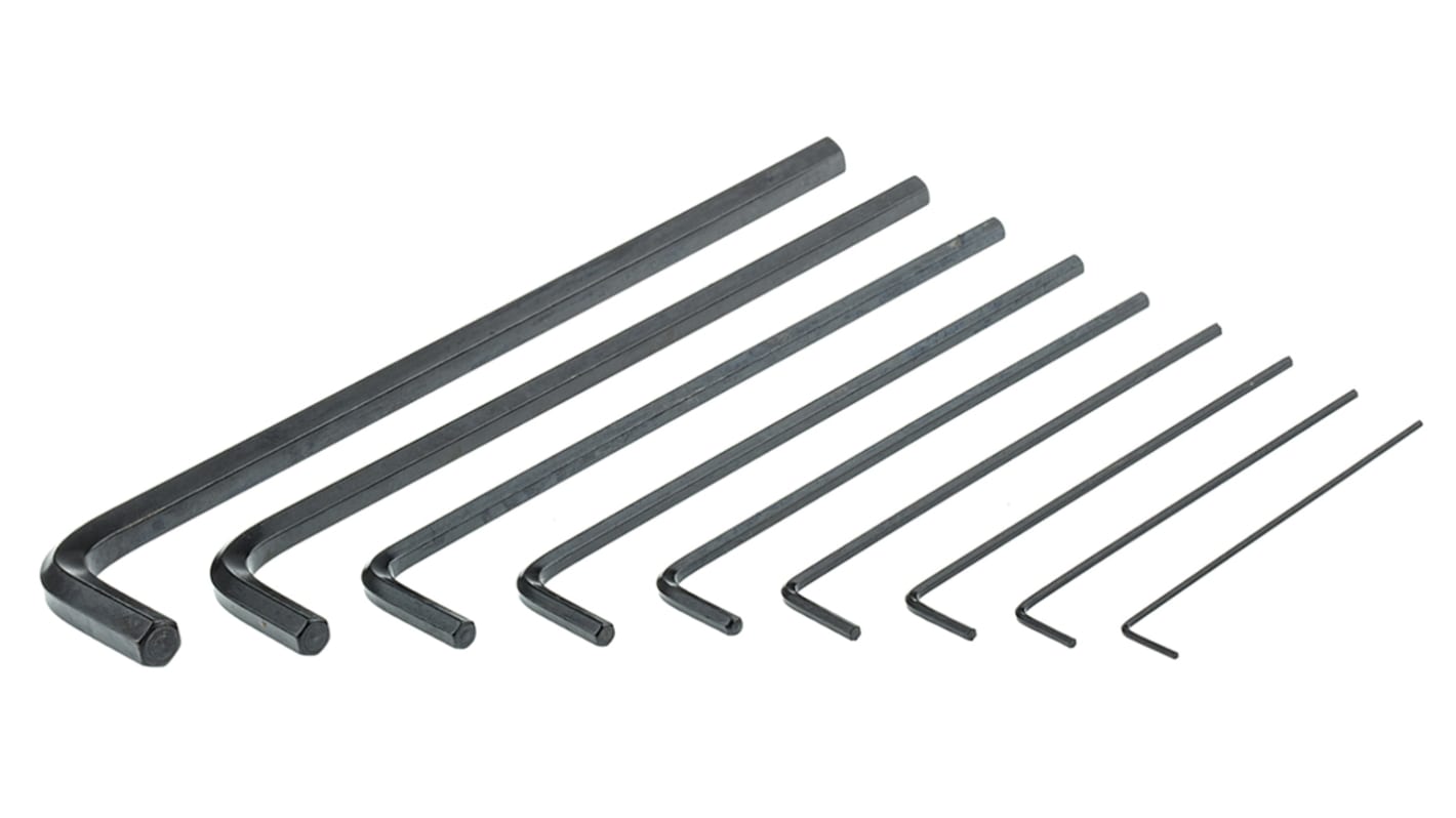 RS PRO 9 piece L Shape Metric Hex Key Set, 1.5mm RS