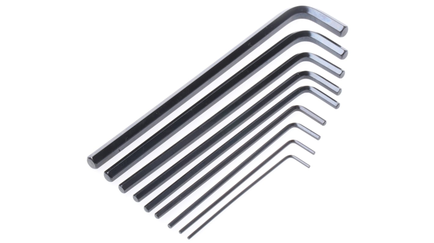 RS PRO 9 piece L Shape Imperial Hex Key Set, 1/4 → 7/32in