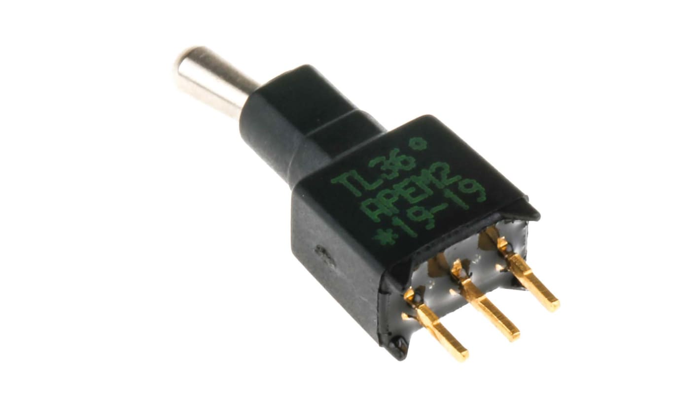 APEM Toggle Switch, PCB Mount, On-On, SPDT, Through Hole Terminal