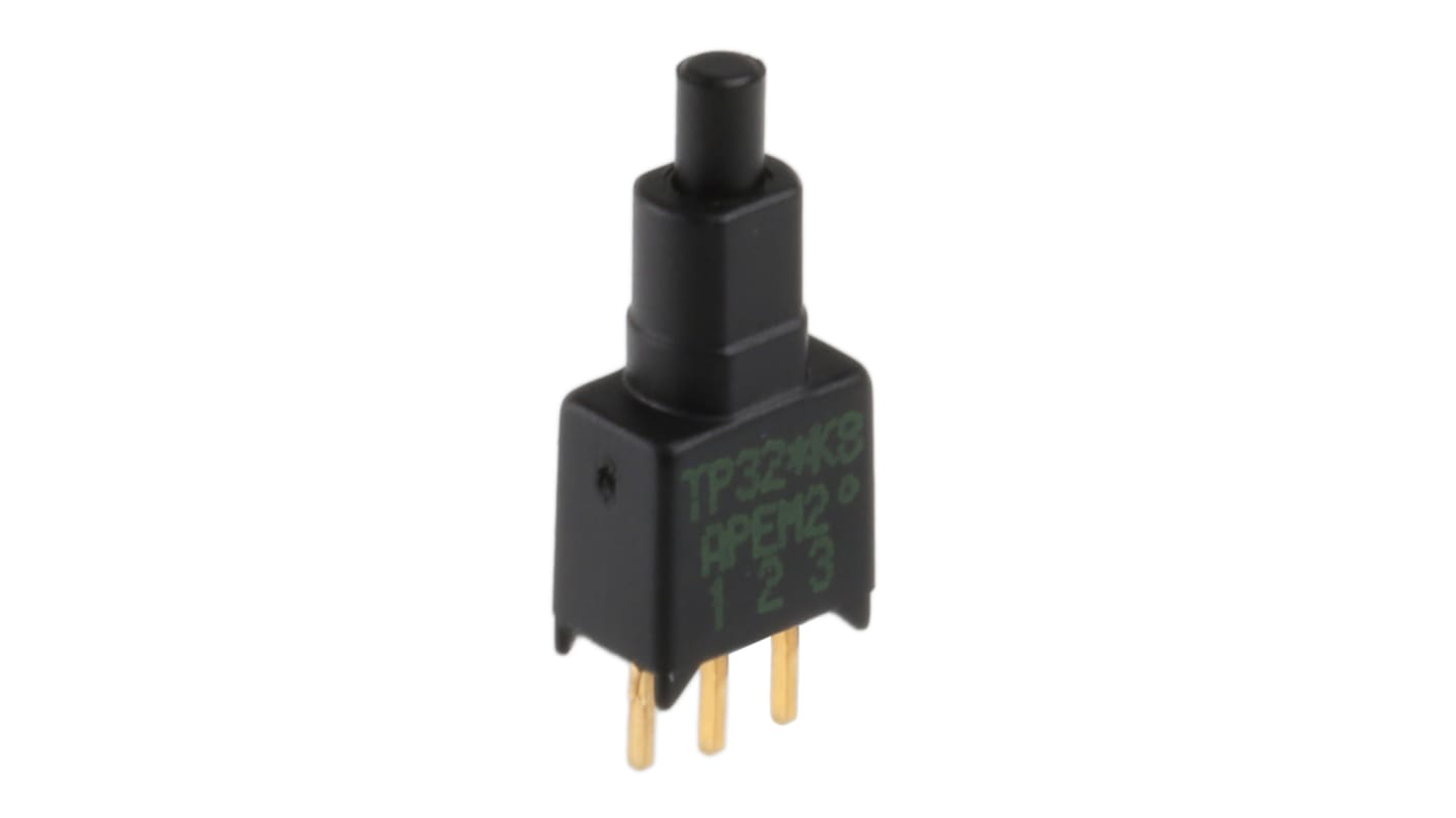 Interruptor de Botón Pulsador APEM TP, SPST, acción momentánea, 400 mA a 20 V, 20V, PCB