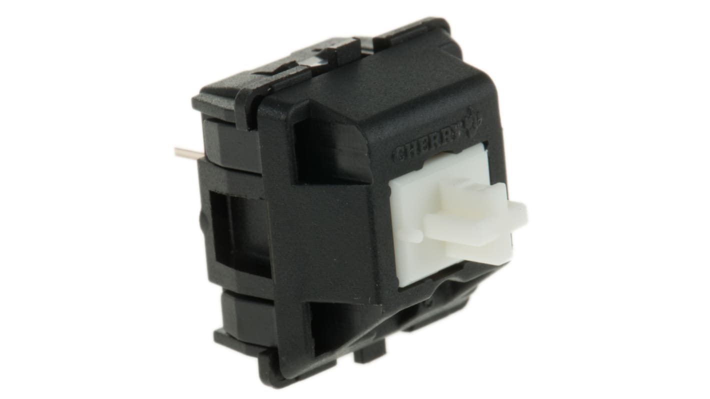 Black Plunger Tactile Switch, SPST 10 mA @ 12 V ac