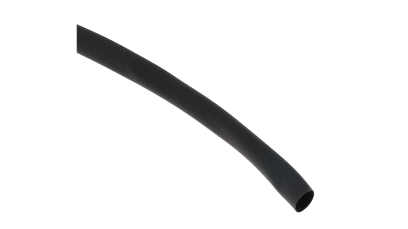 RS PRO Heat Shrink Tubing, Black 4.8mm Sleeve Dia. x 20m Length 2:1 Ratio