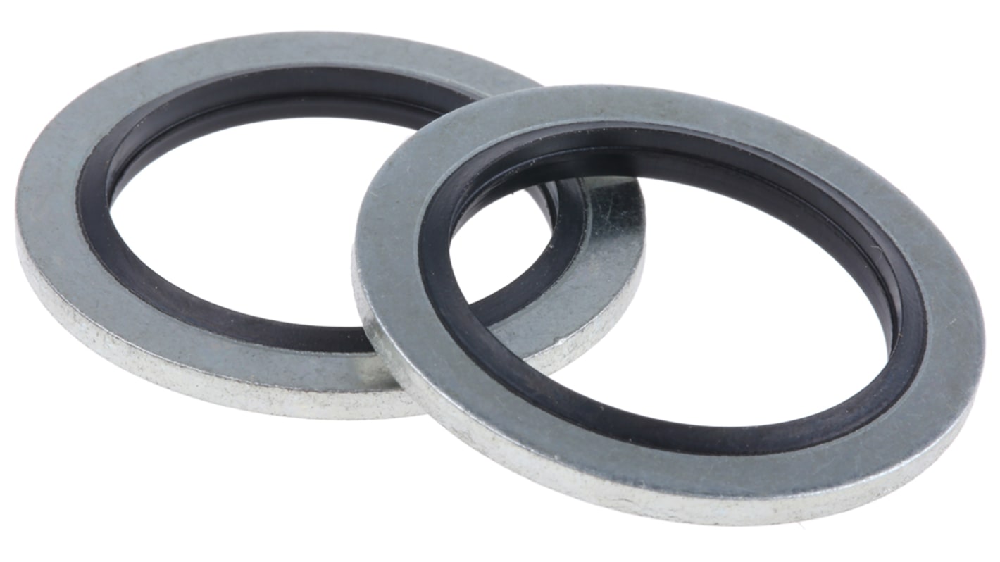 RS PRO Nitrile Rubber Bonded Washer, 18.7mm Bore, 26mm Outer Diameter