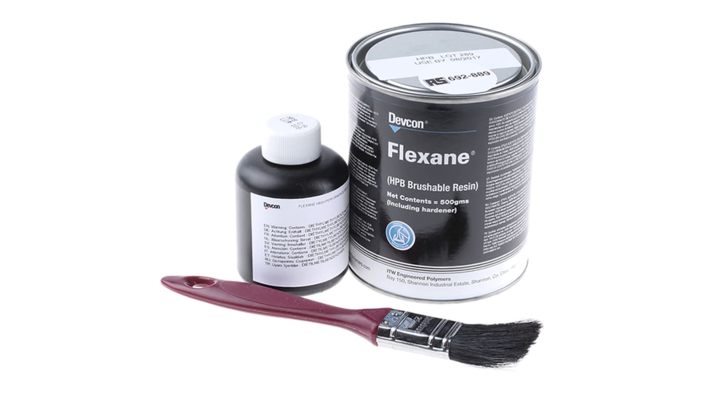 ITW Devcon Flexane Epoxid-Klebstoff Schwarz für Beton, glasfaserverstärktes Polymer, Metall, Gummi, Holz, Dose 500 g