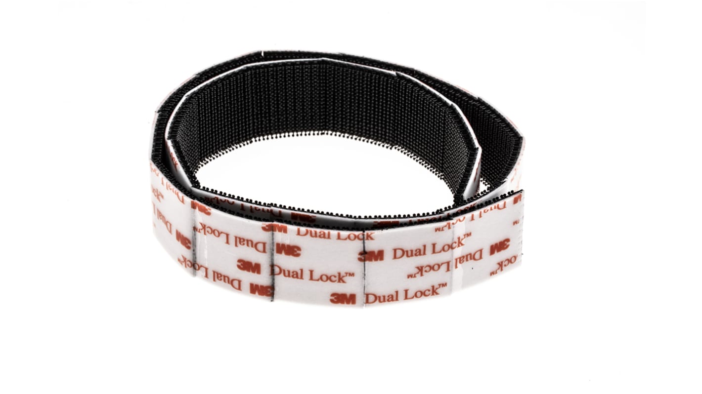 3M Black Hook & Loop Tape, 25mm x 625mm