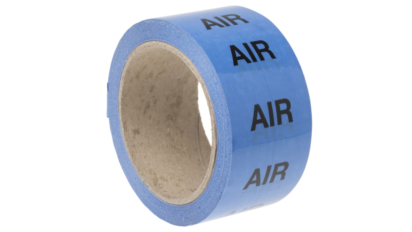 Ruban de marquage pour tuyaux Bleu, Texte: Air PP, Vinyle, largeur 50mm x Longueur 33m