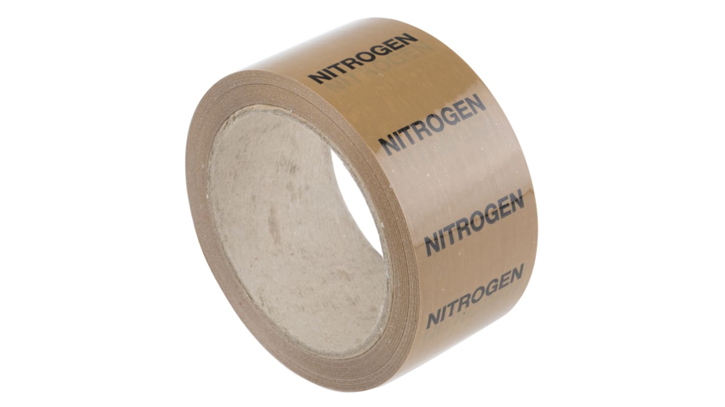 RS PRO Beige PP, Vinyl Pipe Marking Tape, text Nitrogen, Dim. W 50mm x